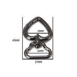 Peach Цинковые поворотные застежки, для изготовления пакетов, персик, 45x27x4 мм, отверстие : 18 мм