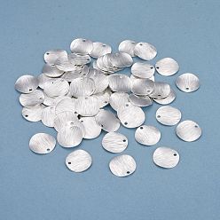 Посеребрённый Латунь прелести, плоско-круглые, 925 серебро покрытием, 12x1 мм, отверстие : 1.2 мм