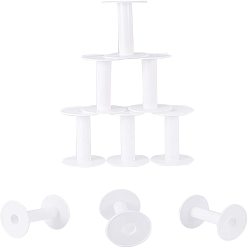 White Plastic Empty Spools for Wire, Thread Bobbins, White, 67x96mm, Hole: 20mm