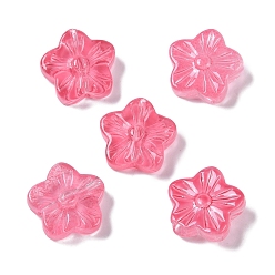 Бледно-фиолетовый Красный Краски для выпечки стеклянные бусины, цветок, бледно-фиолетовый красный, 12.5x13x4.5 мм, отверстие : 1.2 мм