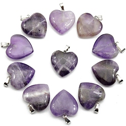 Аметист Природный аметист кулон, сердцевидная, 20 мм