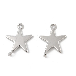Платина Подвески из латуни, без кадмия и без свинца, звезда, платина, 20x16x2 мм, отверстие : 1.5 мм
