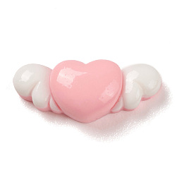 Wing Непрозрачные кабошоны из смолы, ювелирная фурнитура для плетения бижутерий, розовые, крыло, 7.5x18x5.5 мм