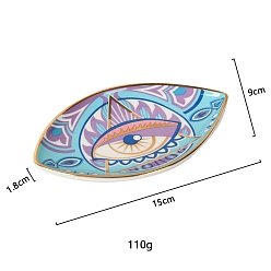 Светло-Синий Поднос для демонстрации ювелирных изделий из керамики для глаз, Органайзер для ювелирных изделий, для хранения ожерелий, колец, подвесок, голубой, 15x9x1.8 см