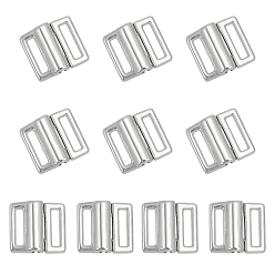 Платина Зажимы для бикини из сплава, запасная часть застежки бюстгальтера, нижнее белье с застежкой спереди, платина, 14x15x4 мм, отверстие : 9.5x2 мм, 10 комплектов / коробка
