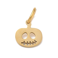 Тыква Тема Хэллоуина 304 подвески из нержавеющей стали, золотые, тыква, 10x10x1 мм, отверстие : 5x3 мм
