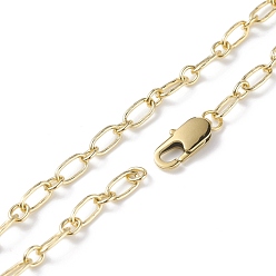 Golden Brass Link Chains Necklaces for Men Women, Golden, 16.14 inch(41cm)