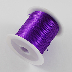 Dark Violet Flat Elastic Crystal String, Elastic Beading Thread, for Stretch Bracelet Making, Dark Violet, 1mm, about 10.93 yards(10m)/roll