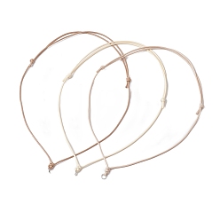 Нержавеющая Сталь Цвет Регулируемое корейское изготовление ожерелья из вощеного полиэстера, с 304 фурнитурой из нержавеющей стали, разноцветные, цвет нержавеющей стали, 14.17~26.77 дюйм (36~68 см)