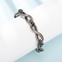 Античное Серебро 304 браслеты-цепочки из нержавеющей стали для женщин и мужчин, бесконечность, античное серебро, 7.87 дюйм (20 см)
