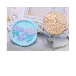 Цветок Круглая золотистая сургучная печать, латунная головка штампа, для приглашений, конверты, подарочная упаковка, цветок, 25 мм