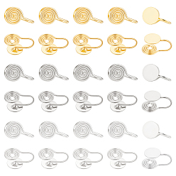 (52) Непрозрачная лаванда 30 шт. 3 цвета детали клипс из латуни, круглые, разноцветные, 14x10x8 мм, 10 шт / цвет