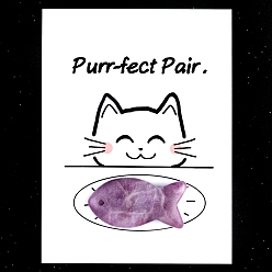 Лепидолит Натуральный лепидолит/фиолетовая слюда резные фигурки орнамент, для домашнего украшения рабочего стола, Подарочная карта своими руками с вдохновением, рыба, 20x38 мм