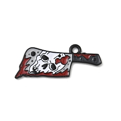 Другие Подвески из сплава хэллоуина с эмалью, чёрные, 12x31x1.2 мм, отверстие : 2 мм