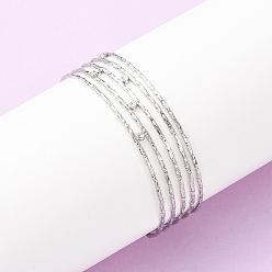 Нержавеющая Сталь Цвет 304 многорядные браслеты-манжеты из нержавеющей стали для женщин, цвет нержавеющей стали, 5/8 дюйм (1.6 см), внутренний диаметр: 2-1/4 дюйм (5.8 см)