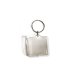 Квадрат Прозрачная фоторамка, пустые акриловые брелки, с раздельными брелоками, квадратный, 4x4 см