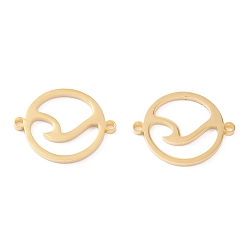 Настоящее золото 18K 201 ссылки нержавеющей стали, ручная полировка, плоская круглая вакуумная гальванизация pvd, реальный 18 k позолоченный, 20x16x1.5 мм, отверстие : 1.4 мм