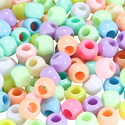 (52) Непрозрачная лаванда 300шт непрозрачные акриловые европейские бусины, бусины с большим отверстием, рондель, разноцветные, 10x8 мм, отверстие : 5 мм