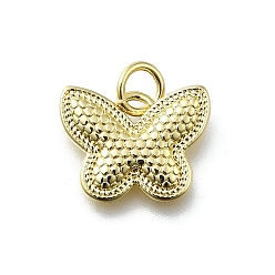 Настоящее золото 18K Латунные подвески, бабочки прелести, долговечный, без свинца и без кадмия, стойки покрытие, с целью перехода в кольце, реальный 18 k позолоченный, 14x10.5x1.5 мм, отверстие : 3 мм