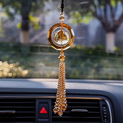 Сэнди Коричневый Стеклянные кольца подвески украшения, кисточка для подвесного украшения на зеркало заднего вида автомобиля, песчаный коричневый, 325 мм