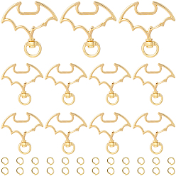 Золотой 30 комплекты поворотных застежек из сплава, летучая мышь, золотые, 40x40x6 мм, отверстие : 9x5 мм