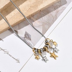 Couleur Dorée & Acier Inoxydable Colliers pendentif étoile bicolores en acier inoxydable, or et acier inoxydable Couleur, 304 pouce (5 cm)