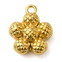 Настоящее золото 18K Ионное покрытие (ip) 304 подвески из нержавеющей стали, цветочный шарм, реальный 18 k позолоченный, 18x16x7 мм, отверстие : 2 мм