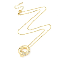 Letter Q Ожерелья с подвесками из латуни с прозрачным кубическим цирконием и микропаве, Буква Q, 17.72 дюйм (45 см), буква q: 21x20 мм