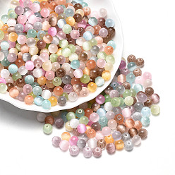(52) Непрозрачная лаванда Бисер из стекла , имитации кошачьего глаза , круглые, разноцветные, 5.5~6x5~5.5 мм, отверстие : 1 мм, Около 1875 шт / фунт