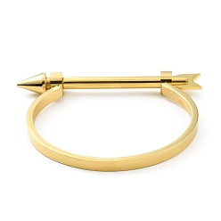 Золотой 304 d-образный браслет из нержавеющей стали со стрелкой, браслет в форме подковы для мужчин и женщин, золотые, внутренний диаметр: 1-7/8x2-3/8 дюйм (4.8x6.1 см)