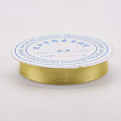 Golden Round Copper Jewelry Wire, Long-Lasting Plated, Golden, 24 Gauge, 0.5mm, about 20.34 Feet(6.2m)/roll