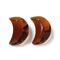 Кокосово-Коричневый Стеклянные подвески, лунное очарование, граненые, кокосового коричневый, 30x20x11 мм, отверстие : 1.6 мм