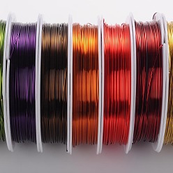 Mixed Color Round Copper Jewelry Wire, Lead Free & Cadmium Free & Nickel Free, Mixed Color, 22 Gauge, 0.6mm, about 19.68 Feet(6m)/roll