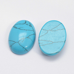 Синтетическая Бирюза Синтетических бирюзовый кабошон, овальные, окрашенные, 25x18x7~10 mm.