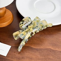 Темный Хаки Заколки для волос из ацетата целлюлозы и железных когтей, аксессуары для волос для женщин и девочек, бантом, Темный хаки, 107 мм