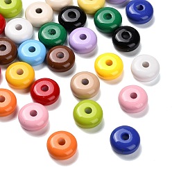 (52) Непрозрачная лаванда Непрозрачные акриловые бусины, окрашенные распылением, рондель, разноцветные, 16x7 мм, отверстие : 3.5 мм