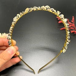 Далматинских Джаспер Резинки для волос из натуральной далматинской яшмы, аксессуары для волос для женщин и девочек, 150x130 мм