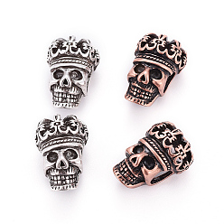 (52) Непрозрачная лаванда Латунные бусины, череп, разноцветные, 20x13x11 мм, отверстие : 5 мм