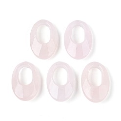Розовый Кварц Природного розового кварца подвески, овальные амулеты, 30x20~20.5x7.5~8.5 мм, отверстие : 15.5~16x9.5~10.5 мм