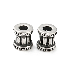 Antik Silber Farbe 316 chirurgische Edelstahlperlen, andere, Antik Silber Farbe, 9x9.5 mm, Bohrung: 4 mm