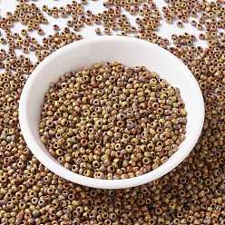 (RR4517) Непрозрачный Коричневый Пикассо Миюки круглые бусины рокайль, японский бисер, 8/0, (rr 4517) непрозрачный коричневый пикассо, 8/0, 3 мм, отверстие : 1 мм, Около 2111~2277 шт / 50 г