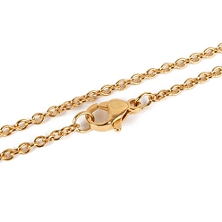 Golden 304 Stainless Steel Cable Chain Necklace Making, with Lobster Claw Clasps, Vacuum Plating, Golden, 17.7 inch(45cm), Clasps: 7x10mm