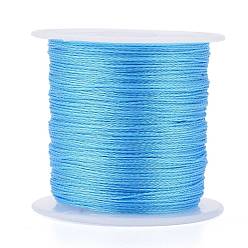 Темно-Голубой Полиэфирная плетеная металлическая нить, для изготовления и вышивки плетеных браслетов своими руками, глубокое синее небо, 0.4 мм, 6 -ply, около 54.68 ярдов (50 м) / рулон