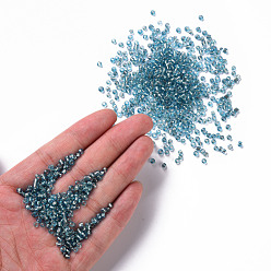 Pale Turquoise 8/0 Glass Seed Beads, Silver Lined Round Hole, Round, Pale Turquoise, 3mm, Hole: 1mm, about 10000 beads/pound