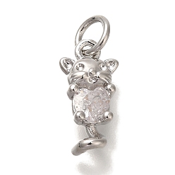 Платина Латунь с микропокрытием, без кадмия и без свинца, долговечный, мышь, платина, 13x6x4 мм, отверстие : 3.5 мм