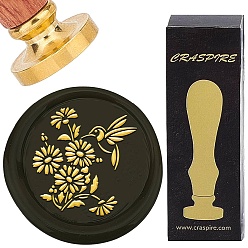 Цветок Латунная восковая печать с деревянной ручкой, для diy scrapbooking, цветок, 25 мм