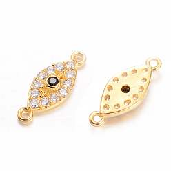 Золотой Лошадь глаз латунные микро проложить куб ссылки циркония, золотые, 15x6x2.5 мм, отверстие : 1 мм