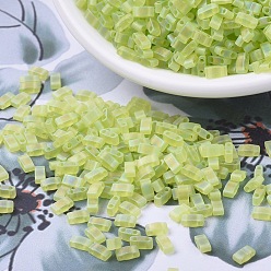 (HTL143FR) Матовый Прозрачный Шартрезский AB Миюки половина бусины тила, японский бисер, 2 отверстие, (htl 143 fr) прозрачный матовый шрифт ab, 5x2.3x1.9 мм, Отверстие : 0.8 мм , около 1250 шт / 50 г