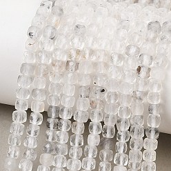 Herkimer Diamond Brins de perles de diamants Herkimer naturels, facette, cube, 4x4x4mm, Trou: 0.7mm, Environ 99 pcs/chapelet, 15.55'' (39.5 cm)