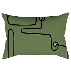 Stripe Fundas de almohada de poliéster abstractas de geometría de estilo nórdico serie verde, fundas de colchón, para sofá cama, Rectángulo, raya, 300x500 mm